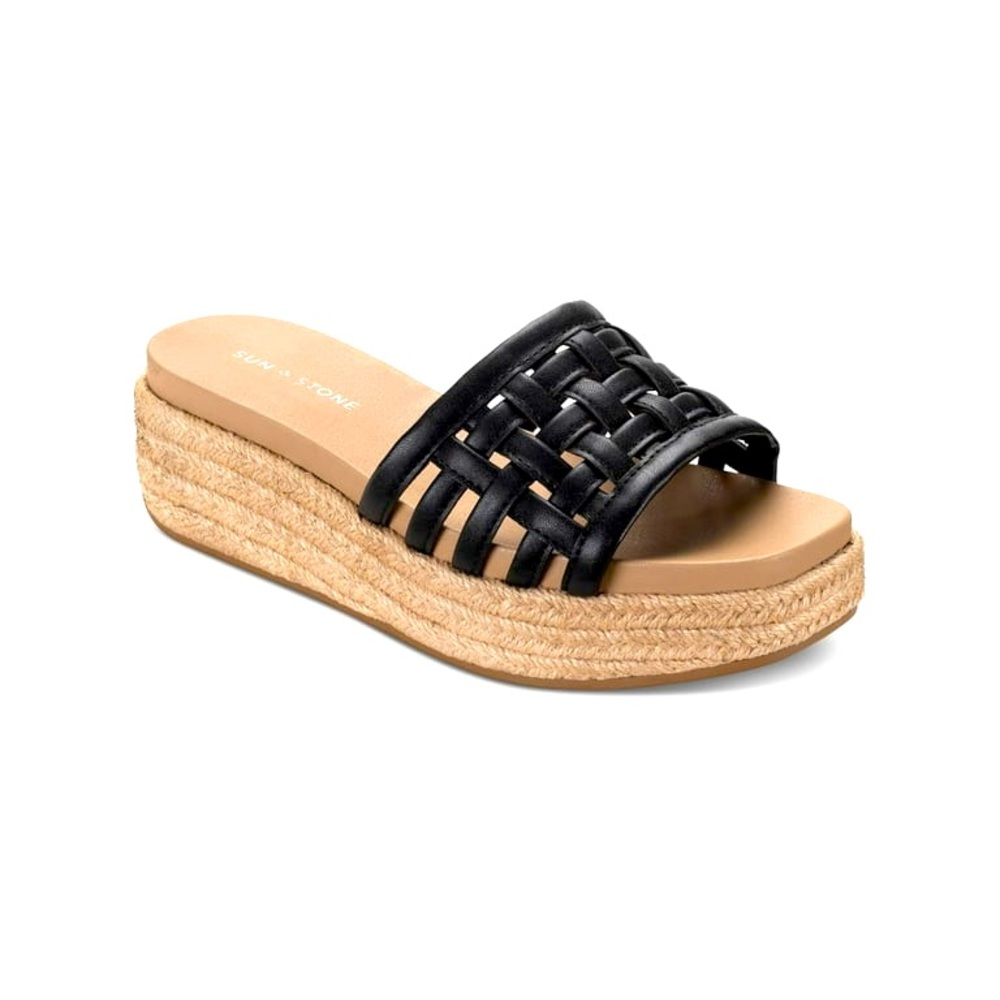 ♥️ Sun + Stone Womens JORDANAA Square Toe Platform Espadrilles